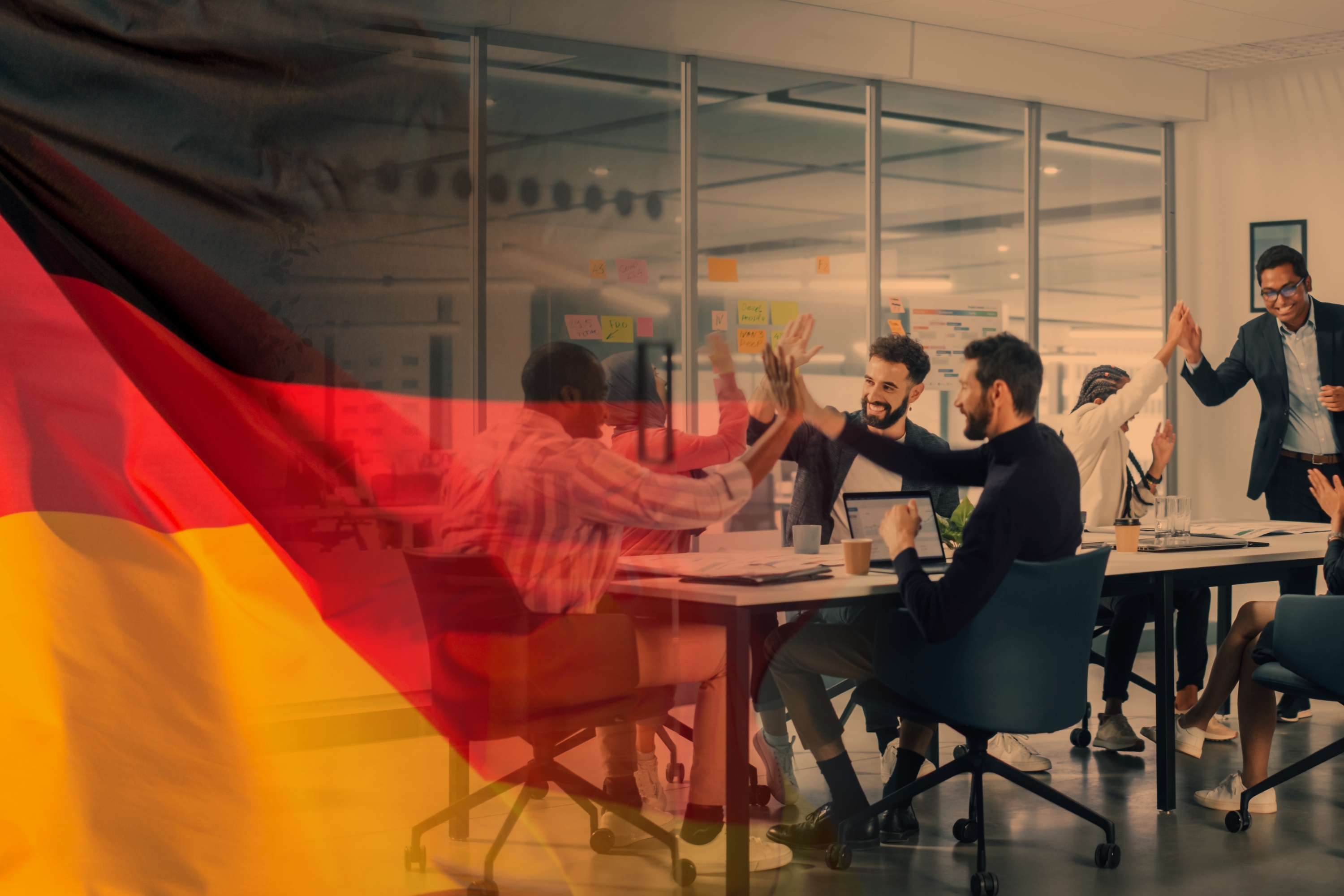 German Work Culture showcasing teamwork and productivity in a modern office setting.